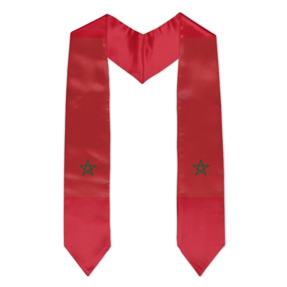 7492 Morocco Flag Graduation Stole Moroccan Flag Graduation Sash Graduation